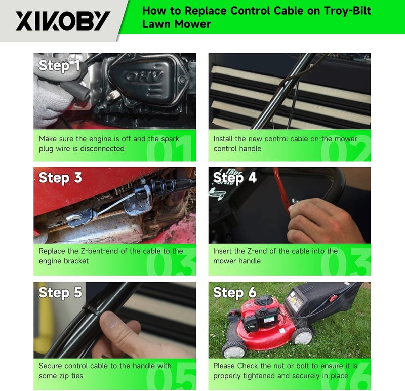 XIKOBY 946-04661A Control Cable Compatible with Troy Bilt TB110 TB230 Craftsman MTD Yard Machine 21 Inch Self Propelled Gas Push Lawn Mower, 746-04661A Throttle Cable Lawnmower Replacement Parts - Image 5